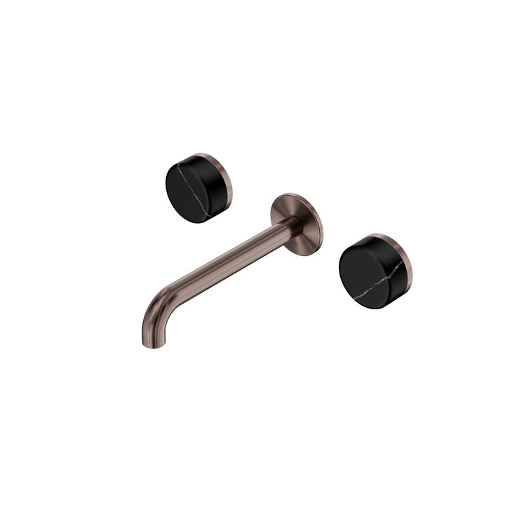 Nero Serenity Wall Basin Set 160/185/220mm - Marquina Black Handle Brushed Bronze / 185mm