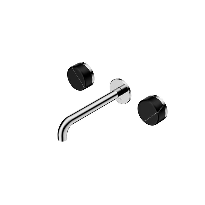 Nero Serenity Wall Basin Set 160/185/220mm - Marquina Black Handle Chrome / 185mm