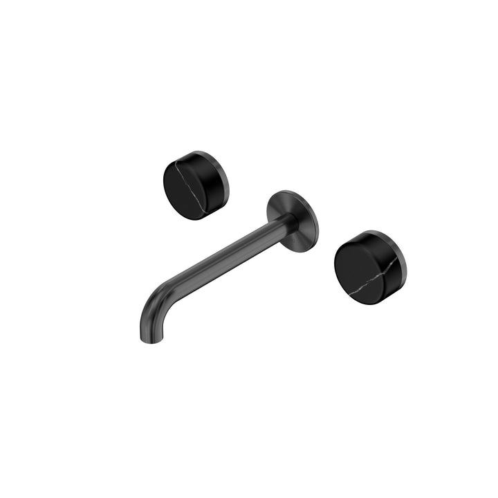 Nero Serenity Wall Basin Set 160/185/220mm - Marquina Black Handle Gunmetal / 185mm