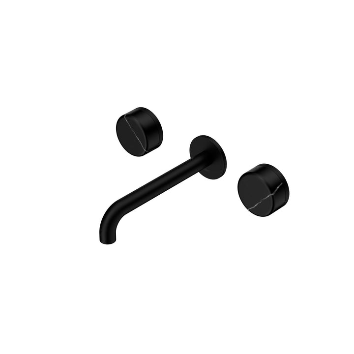 Nero Serenity Wall Basin Set 160/185/220mm - Marquina Black Handle Matte Black / 185mm