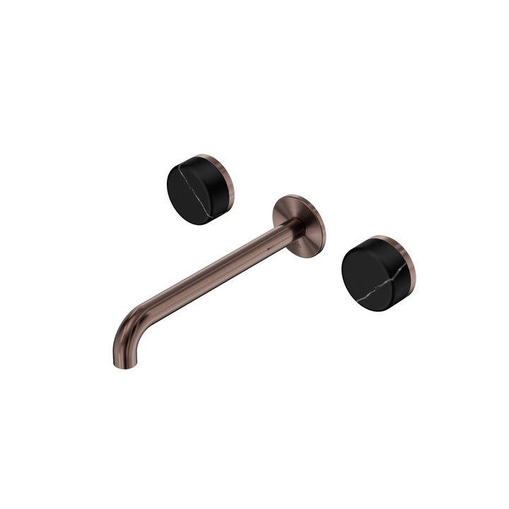 Nero Serenity Wall Basin Set 160/185/220mm - Marquina Black Handle Brushed Bronze / 220mm