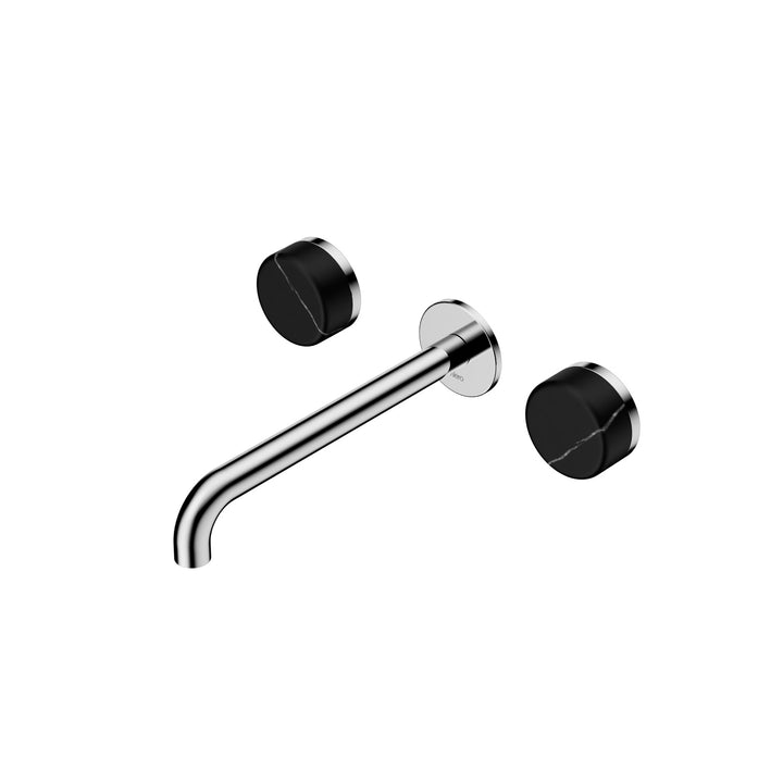 Nero Serenity Wall Basin Set 160/185/220mm - Marquina Black Handle Chrome / 220mm