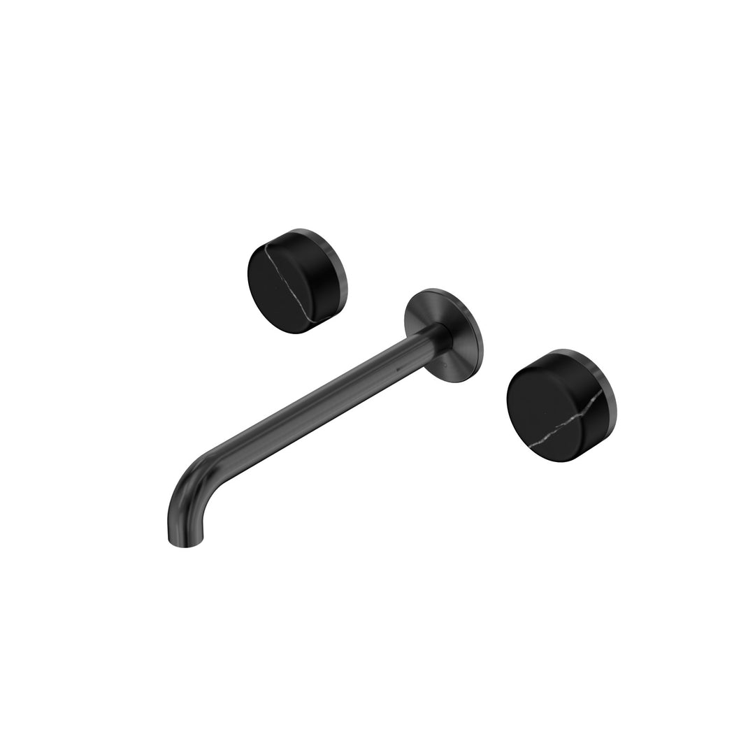 Nero Serenity Wall Basin Set 160/185/220mm - Marquina Black Handle Gunmetal / 220mm