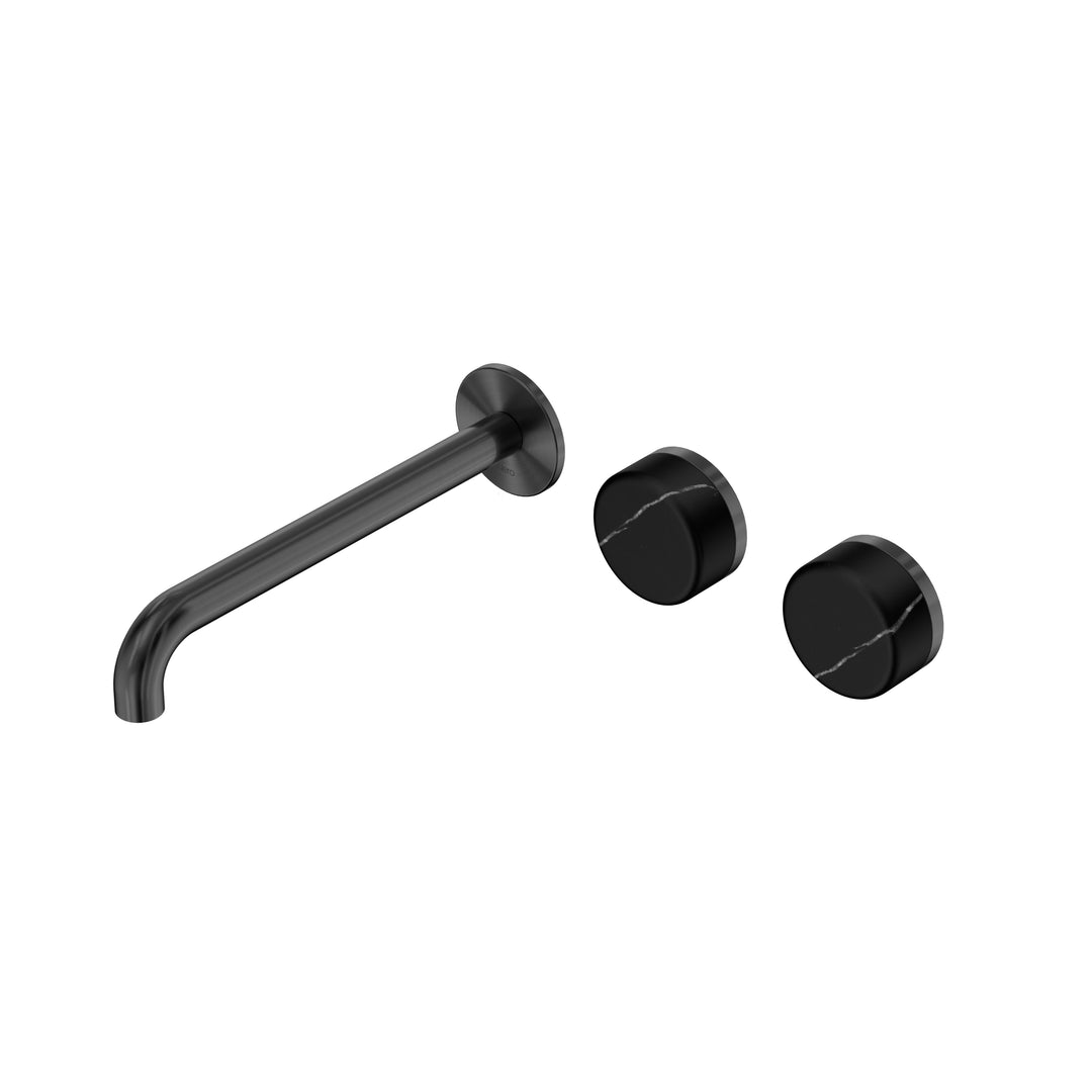 Nero Serenity Wall Basin Set 160/185/220mm Offset - Marquina Black Handle Gunmetal / 220mm