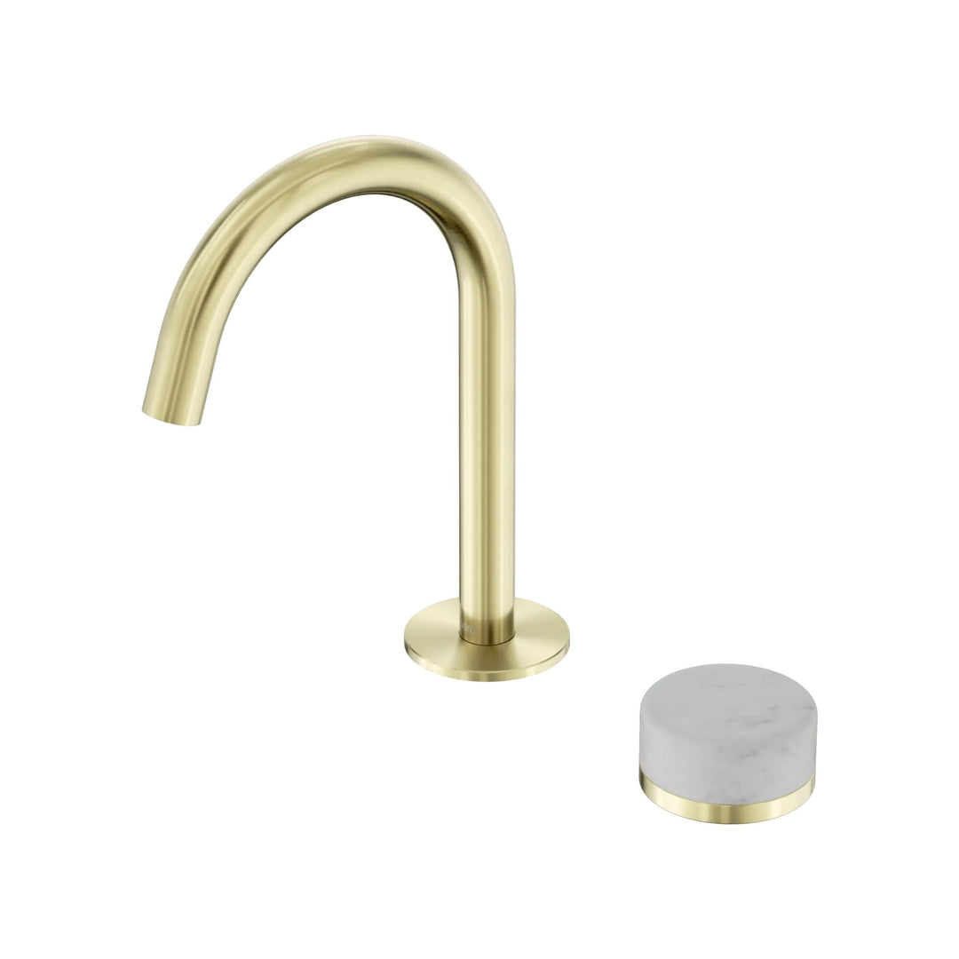 Nero Serenity Progressive Basin Mixer Arc Spout w/ Carrara Handle