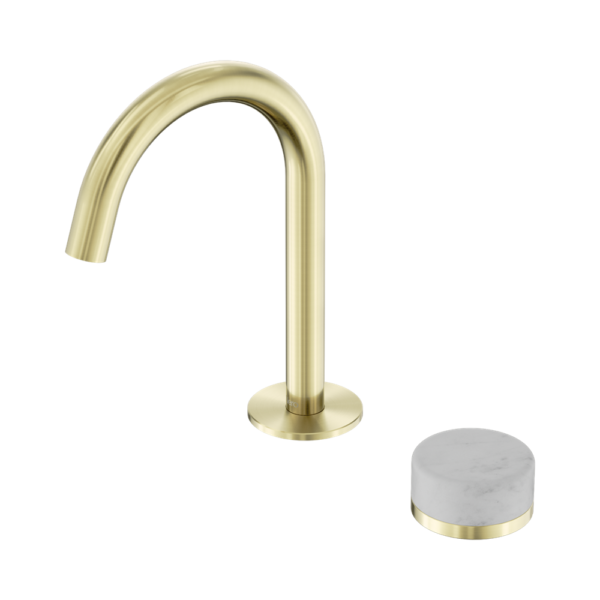 Nero Serenity Progressive Basin Mixer Arc Spout w/ Carrara Handle - Design 10