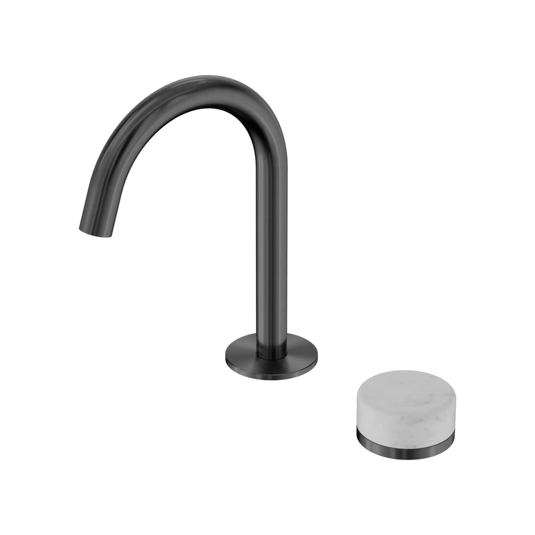 Nero Serenity Progressive Basin Mixer Arc Spout w/ Carrara Handle