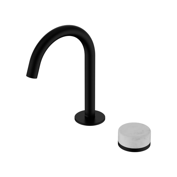 Nero Serenity Progressive Basin Mixer Arc Spout w/ Carrara Handle
