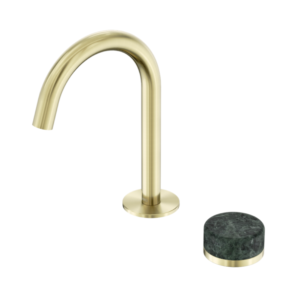 Nero Serenity Progressive Basin Mixer Arc Spout + Verde Alpi Handle - Design 10