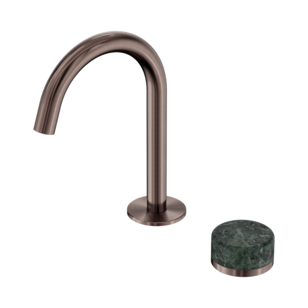 Nero Serenity Progressive Basin Mixer Arc Spout + Verde Alpi Handle - Design 10