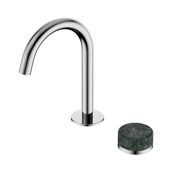 Nero Serenity Progressive Basin Mixer Arc Spout + Verde Alpi Handle - Design 10