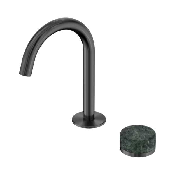 Nero Serenity Progressive Basin Mixer Arc Spout + Verde Alpi Handle - Design 10