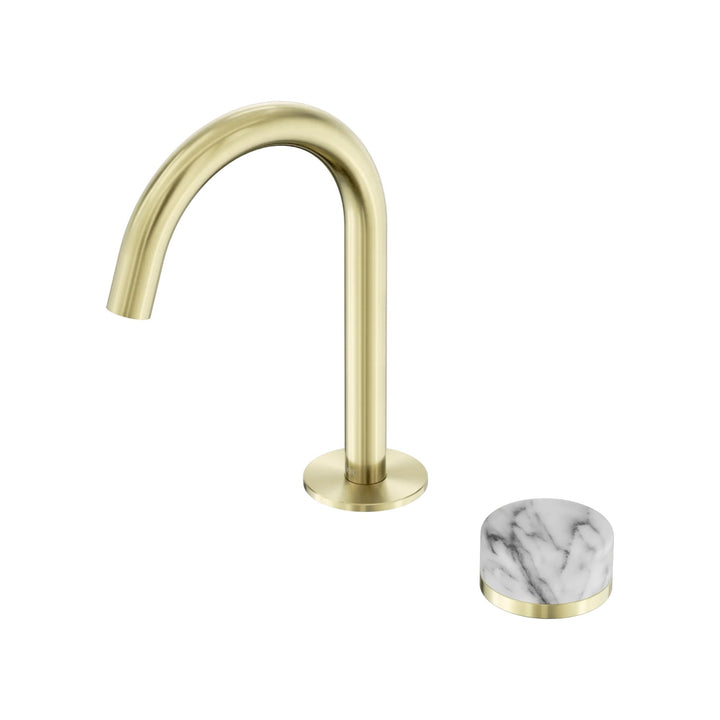 Nero Serenity Progressive Basin Mixer Arc Spout w/ Arabescato Corchia Handle
