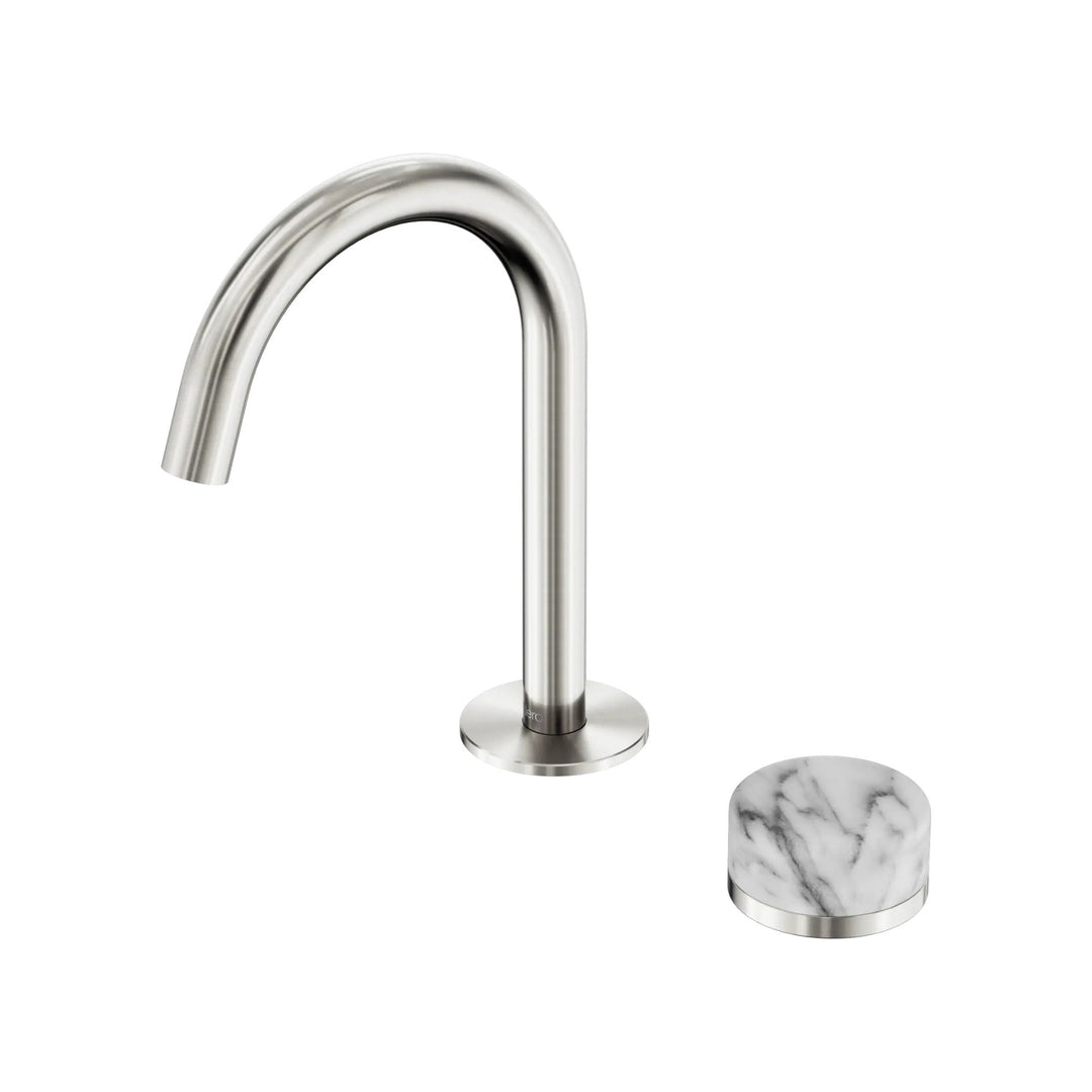 Nero Serenity Progressive Basin Mixer Arc Spout w/ Arabescato Corchia Handle