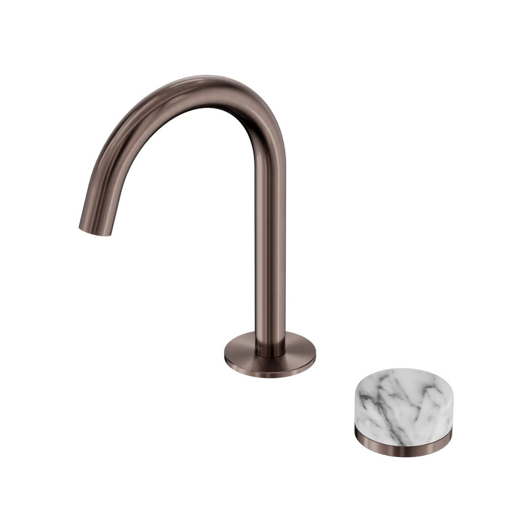 Nero Serenity Progressive Basin Mixer Arc Spout w/ Arabescato Corchia Handle