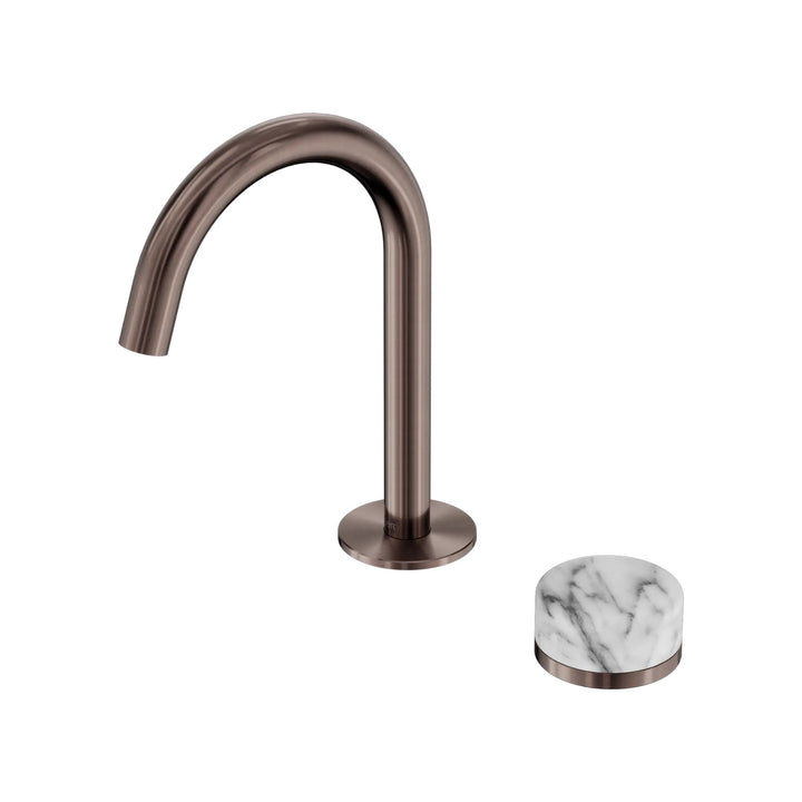Nero Serenity Progressive Basin Mixer Arc Spout w/ Arabescato Corchia Handle