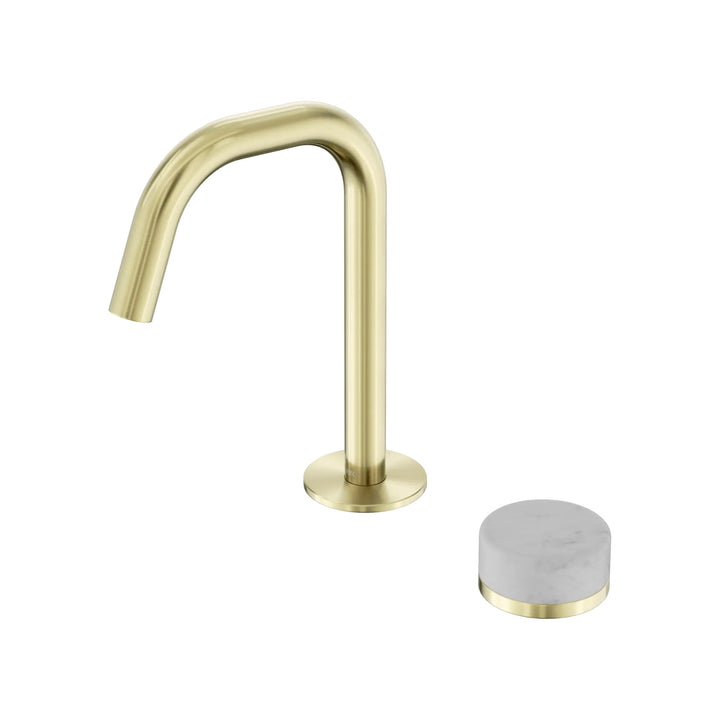 Nero Serenity Progressive Basin Mixer Edge Spout + Carrara Handle