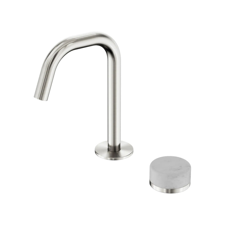 Nero Serenity Progressive Basin Mixer Edge Spout + Carrara Handle