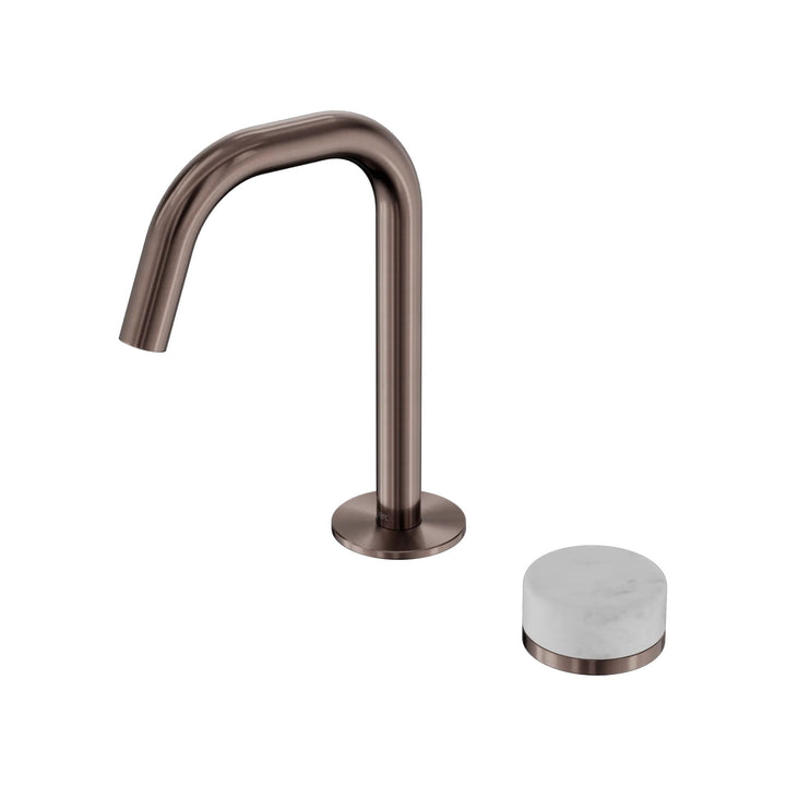 Nero Serenity Progressive Basin Mixer Edge Spout + Carrara Handle