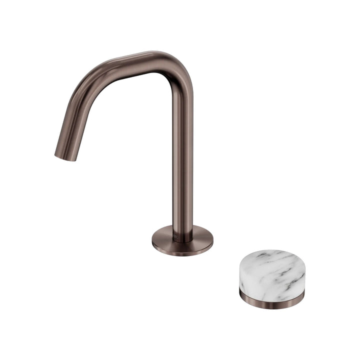 Nero Serenity Progressive Basin Mixer Edge Spout + Arabescato Corchia Handle