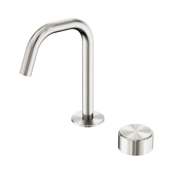 Nero Serenity Progressive Basin Mixer Edge Spout + Metal Handle - Design 10