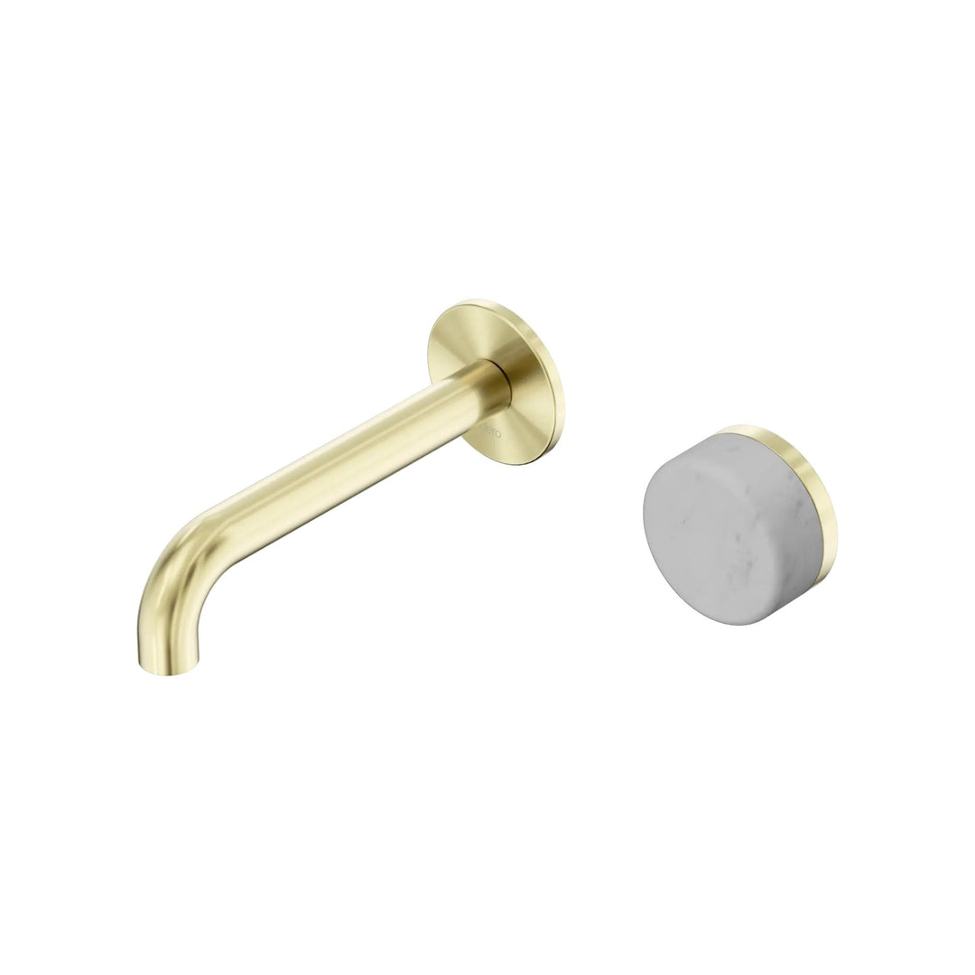 Nero Serenity Progressive Wall Basin Mixer 160mm Spout + Carrara Handle