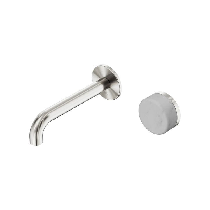 Nero Serenity Progressive Wall Basin Mixer 160mm Spout + Carrara Handle