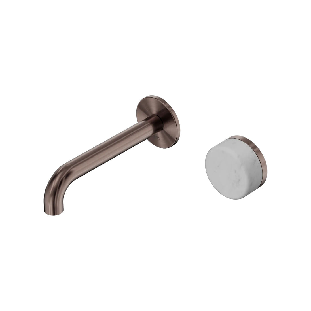 Nero Serenity Progressive Wall Basin Mixer 160mm Spout + Carrara Handle