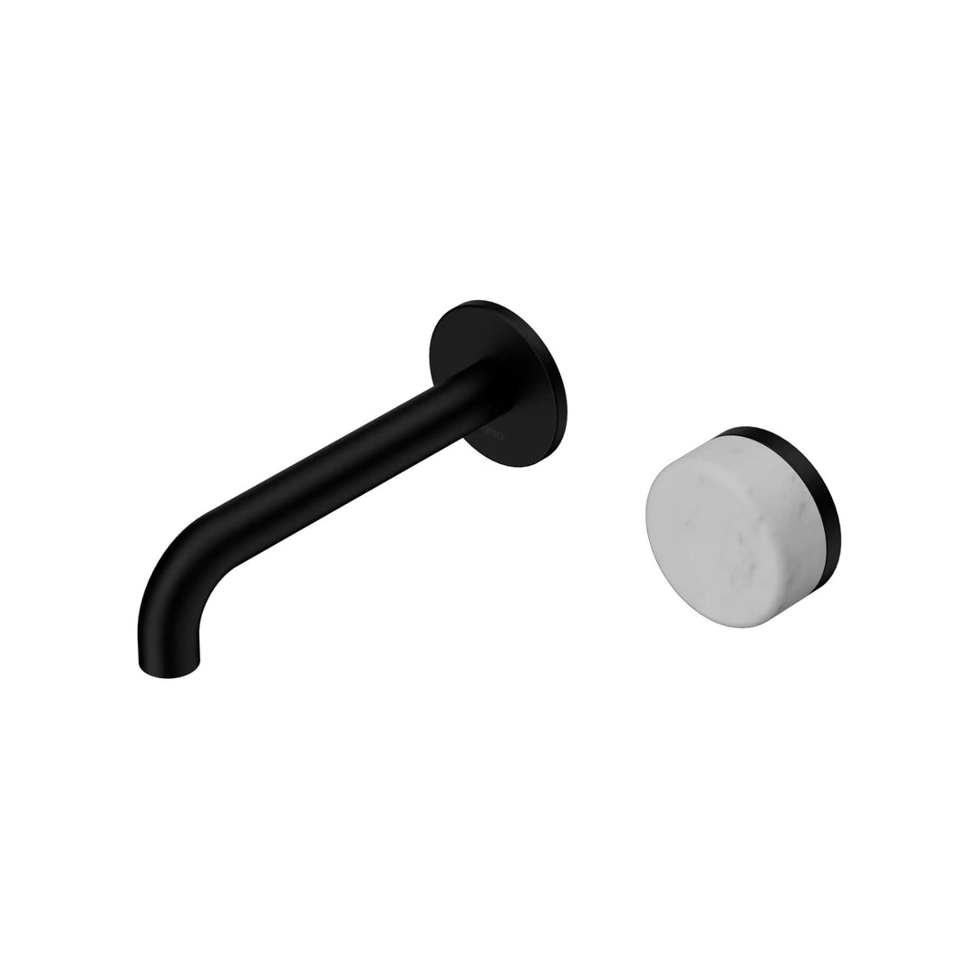 Nero Serenity Progressive Wall Basin Mixer 160mm Spout + Carrara Handle