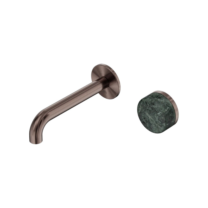 Nero Serenity Progressive Wall Basin Mixer 160mm Spout + Verde Alpi Handle