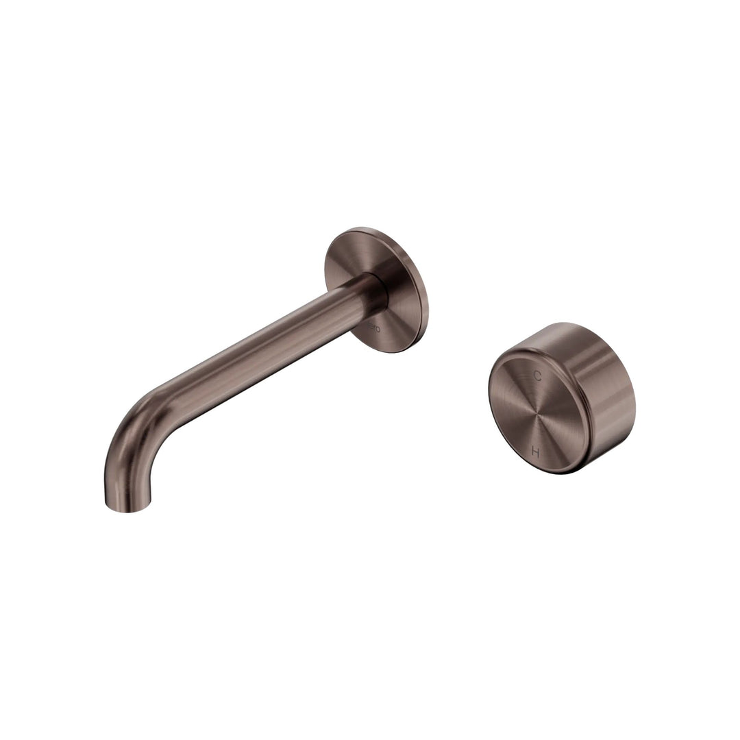 Nero Serenity Progressive Wall Basin Mixer 160mm Spout + Metal Handle