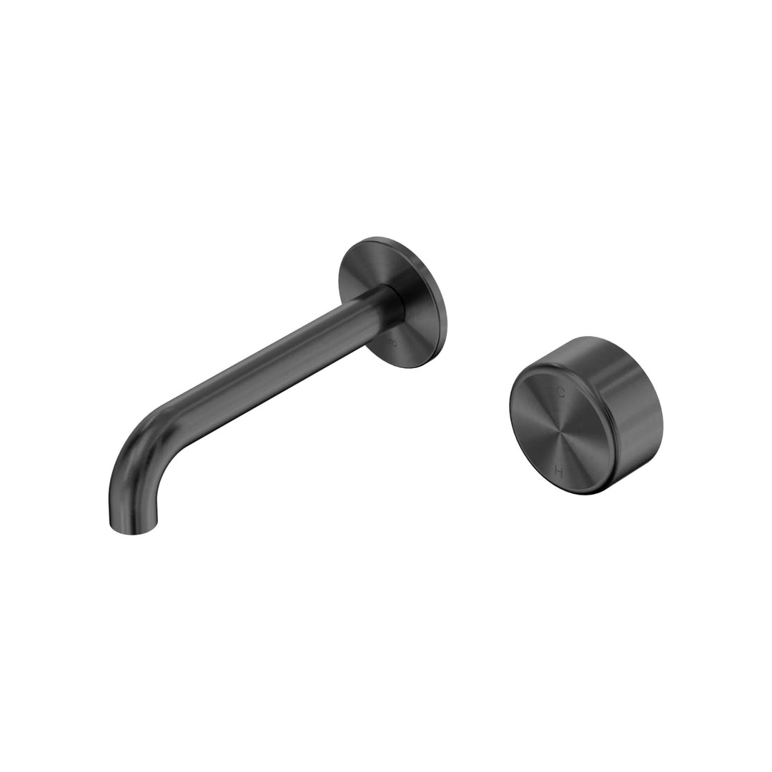 Nero Serenity Progressive Wall Basin Mixer 160mm Spout + Metal Handle
