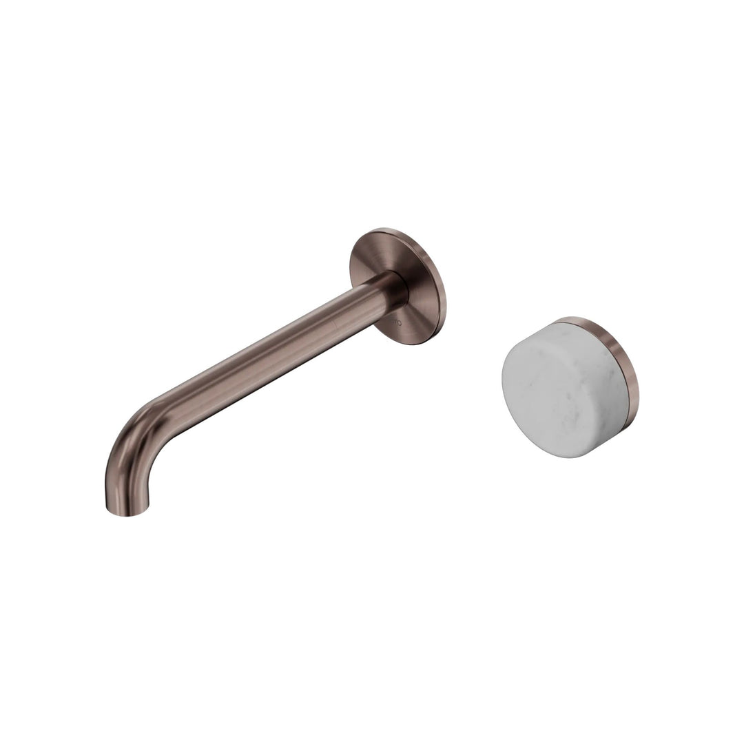 Nero Serenity Progressive Wall Basin Mixer 185mm Spout + Carrara Handle
