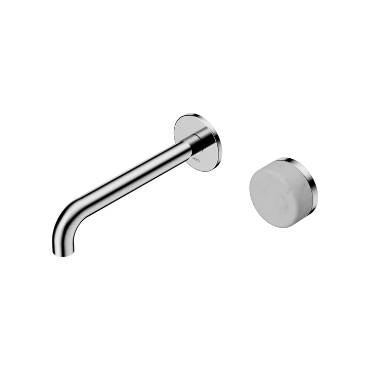 Nero Serenity Progressive Wall Basin Mixer 185mm Spout + Carrara Handle
