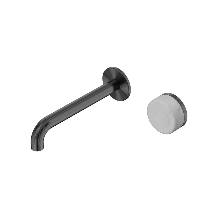 Nero Serenity Progressive Wall Basin Mixer 185mm Spout + Carrara Handle