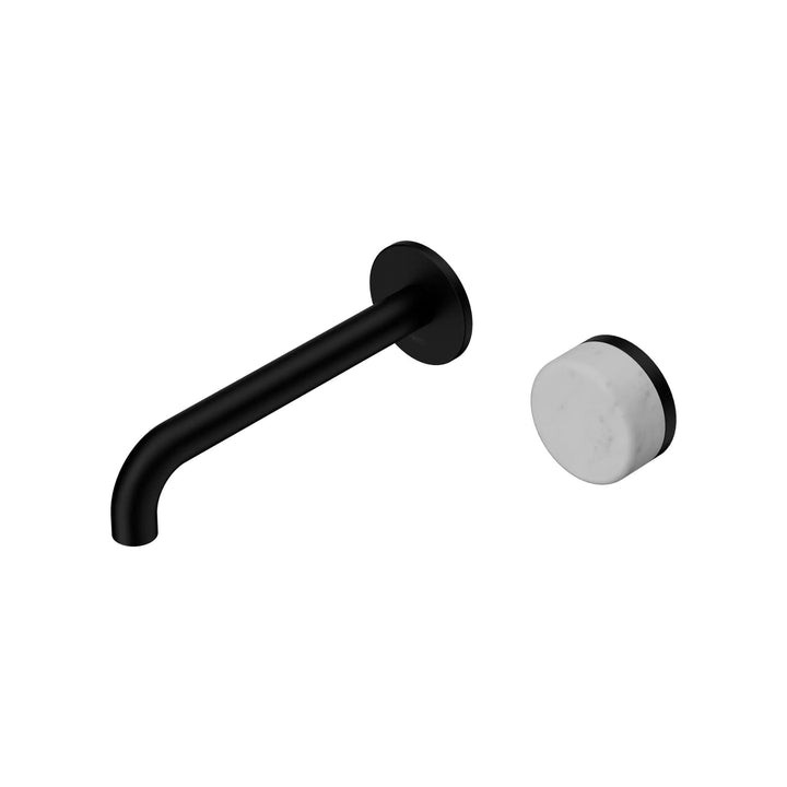 Nero Serenity Progressive Wall Basin Mixer 185mm Spout + Carrara Handle