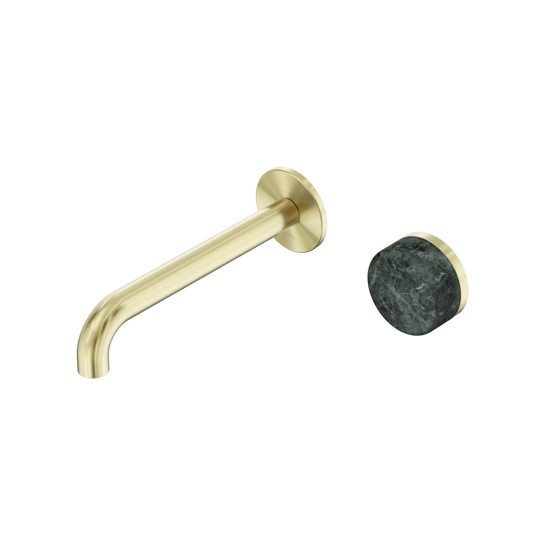 Nero Serenity Progressive Wall Basin Mixer 185mm Spout + Verde Alpi Handle