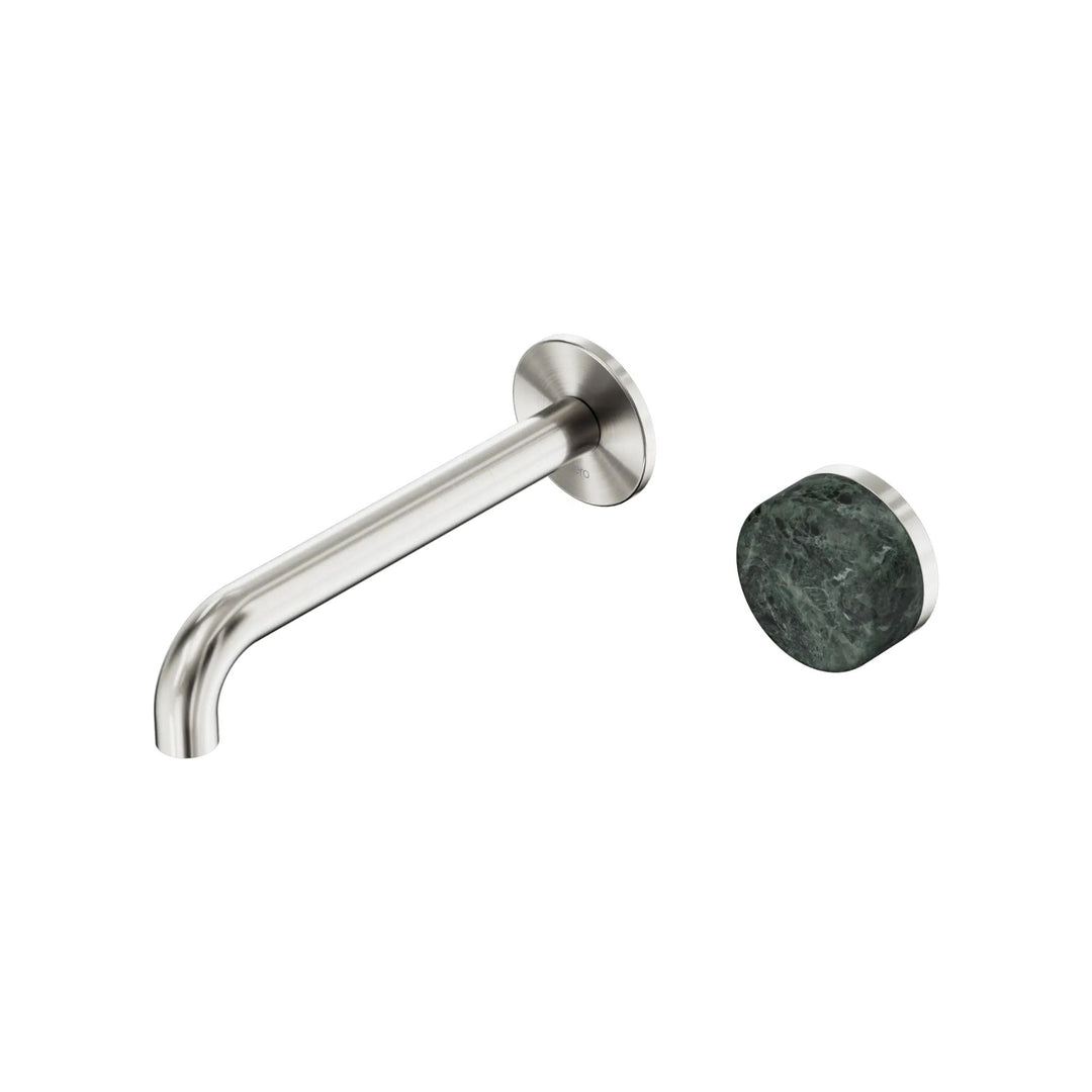 Nero Serenity Progressive Wall Basin Mixer 185mm Spout + Verde Alpi Handle