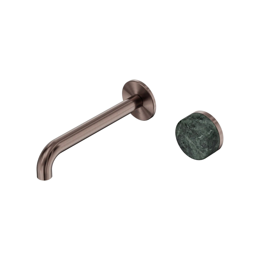 Nero Serenity Progressive Wall Basin Mixer 185mm Spout + Verde Alpi Handle