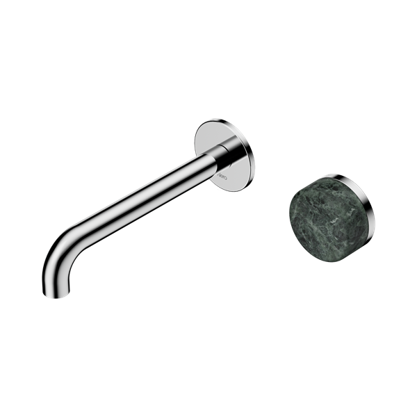 Nero Serenity Progressive Wall Basin Mixer 160mm Spout + Verde Alpi Handle - Design 10