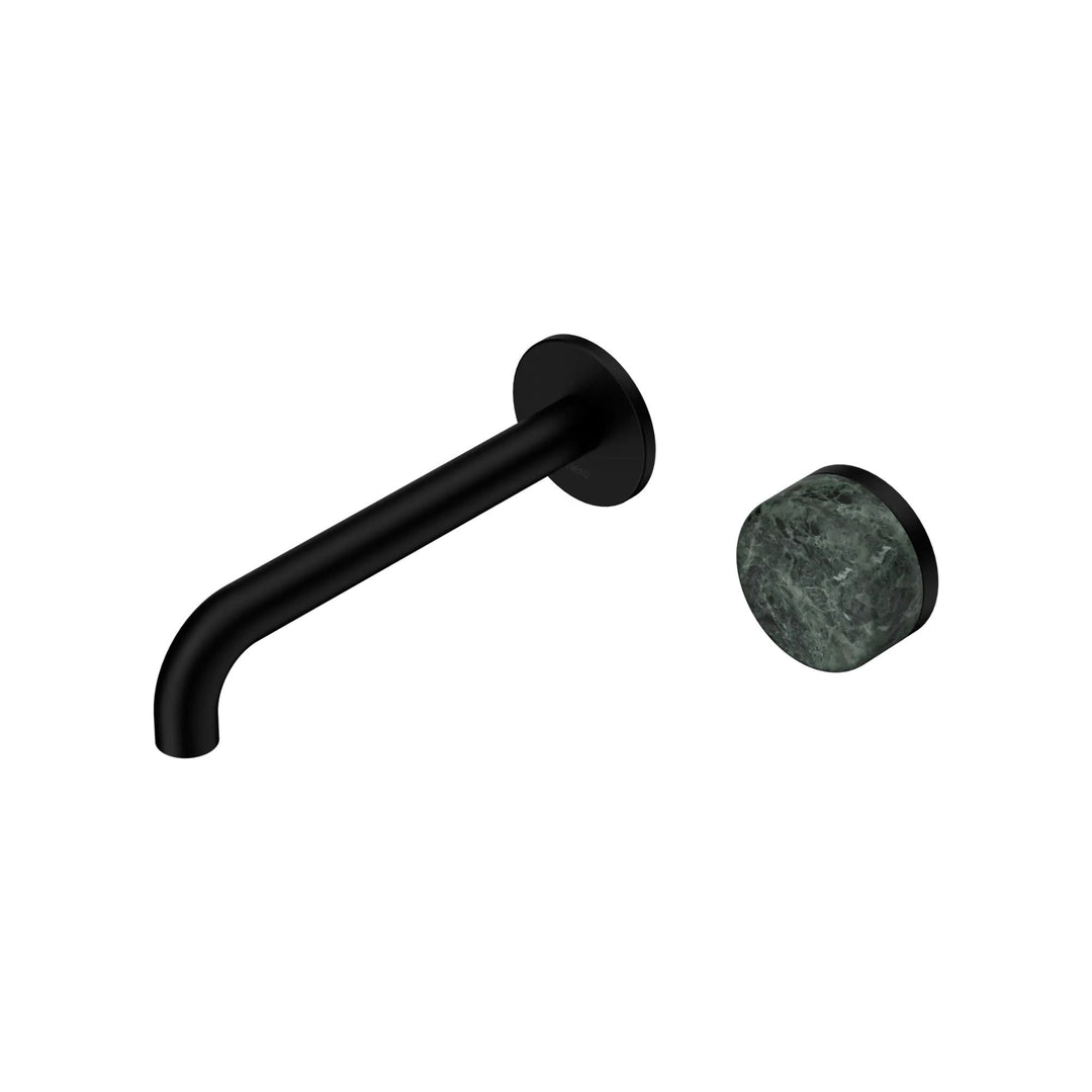 Nero Serenity Progressive Wall Basin Mixer 185mm Spout + Verde Alpi Handle