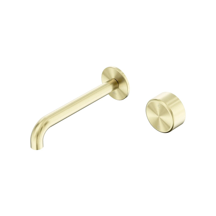 Nero Serenity Progressive Wall Basin Mixer 185mm Spout + Metal Handle