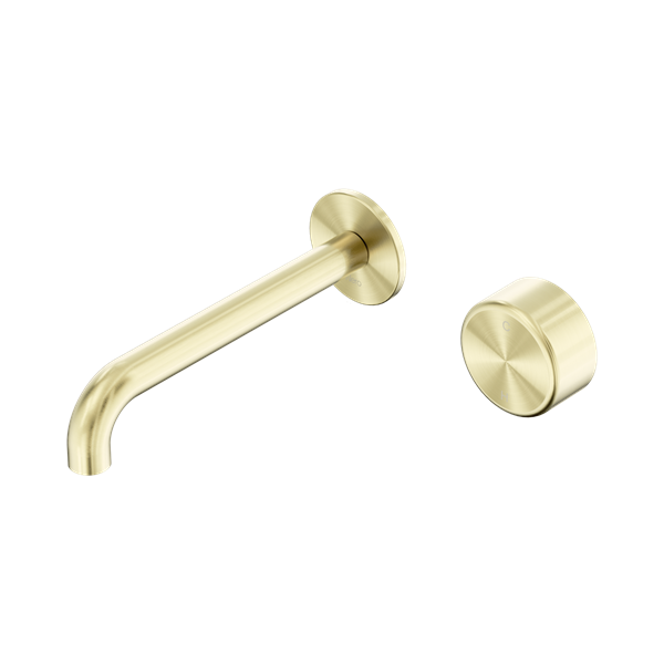 Nero Serenity Progressive Wall Basin Mixer 185mm Spout + Metal Handle - Design 10