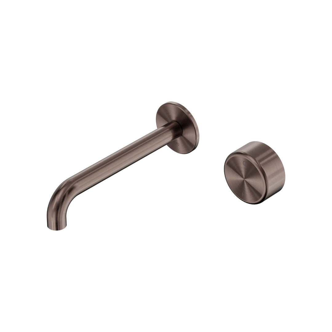 Nero Serenity Progressive Wall Basin Mixer 185mm Spout + Metal Handle