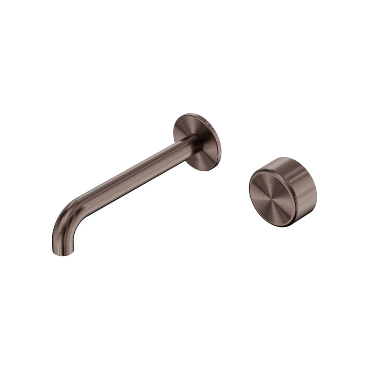 Nero Serenity Progressive Wall Basin Mixer 185mm Spout + Metal Handle