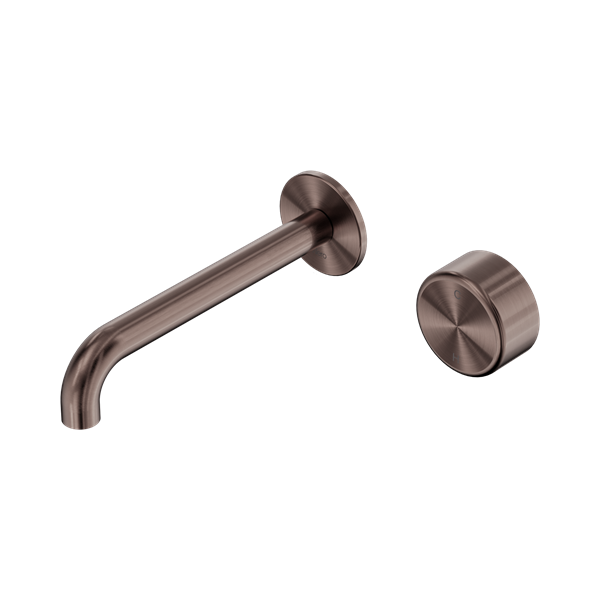 Nero Serenity Progressive Wall Basin Mixer 160mm Spout + Metal Handle - Design 10
