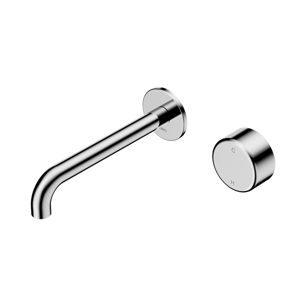 Nero Serenity Progressive Wall Basin Mixer 220mm Spout + Metal Handle - Design 10