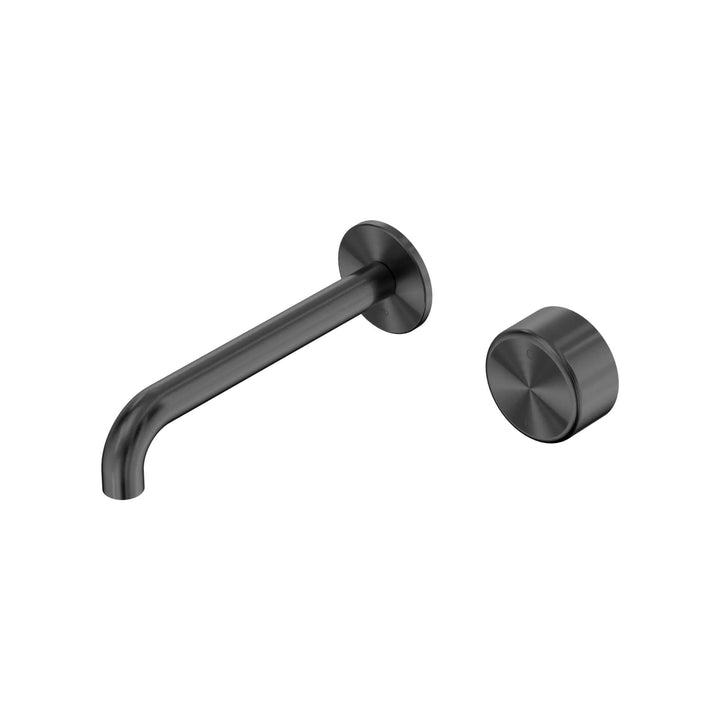 Nero Serenity Progressive Wall Basin Mixer 185mm Spout + Metal Handle