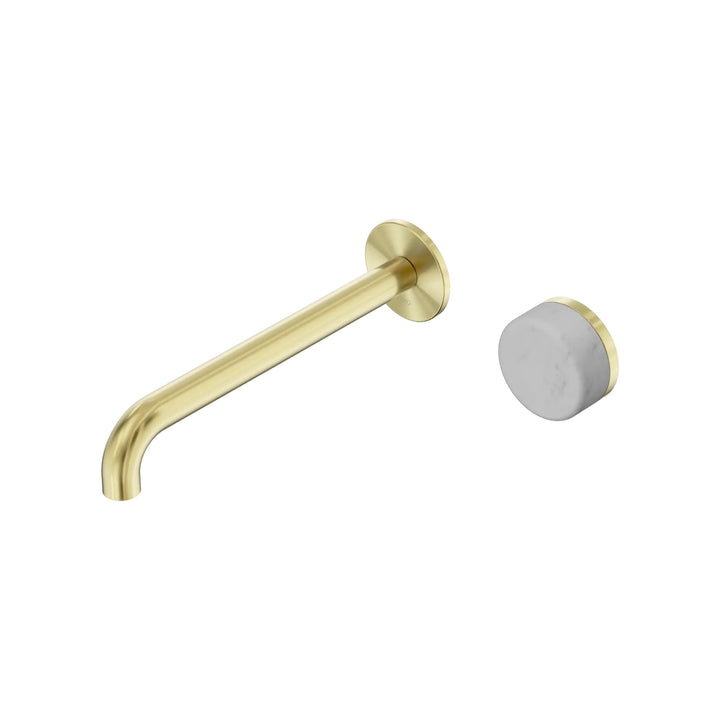 Nero Serenity Progressive Wall Basin Mixer 220mm Spout + Carrara Handle