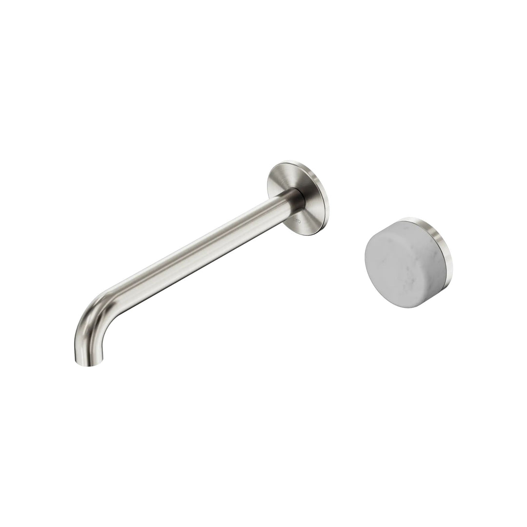 Nero Serenity Progressive Wall Basin Mixer 220mm Spout + Carrara Handle